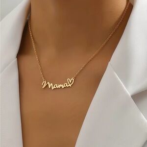 Brand New Fashionable Golden Tones Mama Heart Pendant Necklace